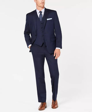 Club Room Men's Classic-Fit Stretch Navy Twill Vested Suit  Navy Size 40