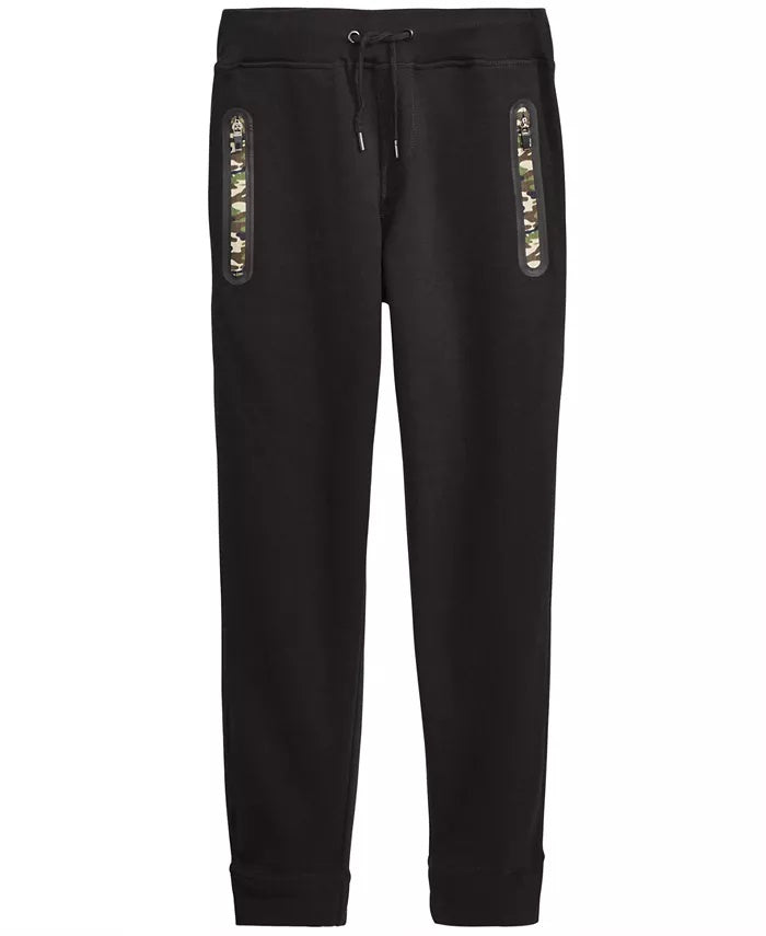 Univibe Big Boys Orleans Camo-Zip Joggers Black Size Small