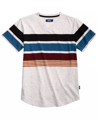 Univibe Big Boys Billy Colorblocked Stripe V-Neck T-Shirt Natural Size Large