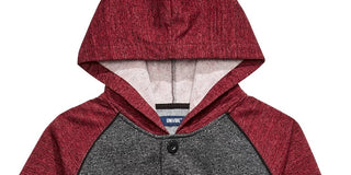 Univibe Big Boys Colorblocked Henley Hoodie Red Size Extra Large