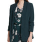 DKNY Women's Ruched Sleeve Open Front Blazer Green Size 12