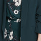 DKNY Women's Ruched Sleeve Open Front Blazer Green Size 12