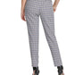 DKNY Women's Houndstooth Fixed-Waist Skinny Pants Blue Size 14
