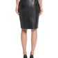 DKNY Women's Faux-Leather Pencil Skirt Black Size 16