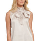 DKNY Women's Bow Mock-Neck Blouse Pink Size X-Large