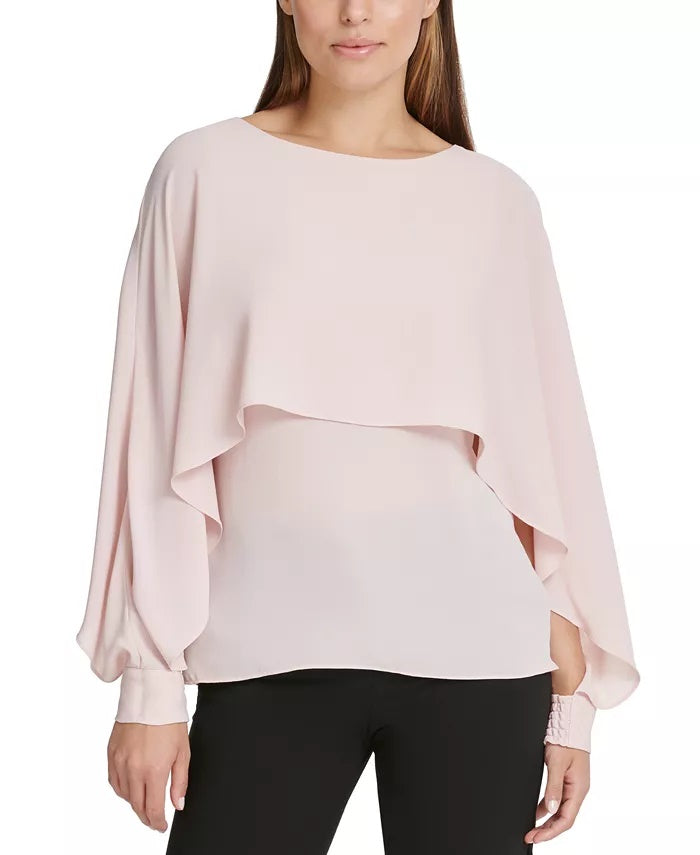 DKNY Women's Cape Style Top Pink Size Small