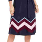 Vince Camuto Women's Chevron Sweater Dress Blue Navy Size X-Large
