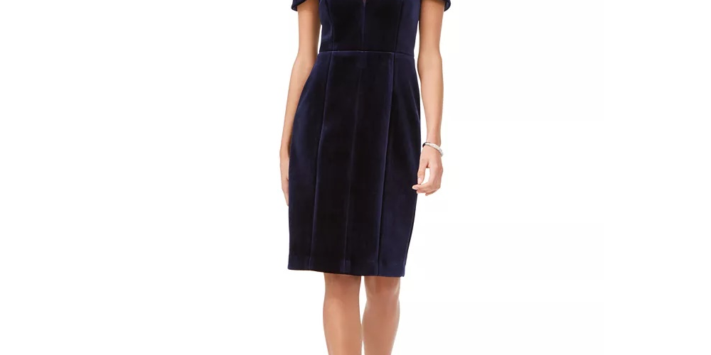Vince Camuto Women's Strapless Velvet Dress Navy Size 10