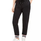GUESS Women's Nina Logo-Hem Jogger Pants Black Size Extra Large