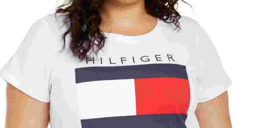 Tommy Hilfiger Women's Plus Size Cotton Logo T Shirt White Size 2X