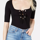 Guess Women's Sabrina Lace Up Bodysuit Black Size Large