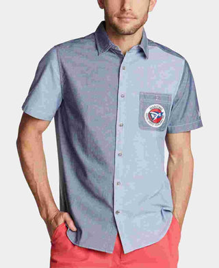Nautica Men's Sail Classic Fit Colorblocked Logo  Shirt Blue Size XX-Large