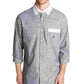 Nautica Men's Oxford Map Print Casual Shirt Grey Size XX-Large