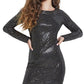 Guess Women's Beatriz Backless Sequin Dress Black Size X-Large