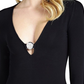 Guess Women's Cybill V Neck Bodysuit Black Size Medium