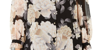 Calvin Klein Women's Ruffle Trim Blouse Charcoal Size 3X