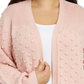 Calvin Klein Women's Plus Popcorn Cardigan Sweater Pink Size 2X