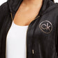 Calvin Klein Women's Plus Size Beaded Logo Velour Hoodie Black Size 1X