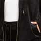 Calvin Klein Women's Plus Size Beaded Logo Velour Hoodie Black Size 1X