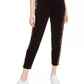 Juicy Couture Women's Side Stripe Velour Sweatpants Black Size Small