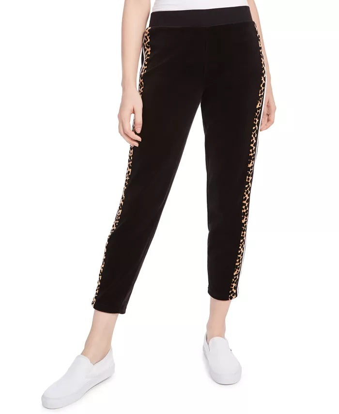 Juicy Couture Women's Side Stripe Velour Sweatpants Black Size Small