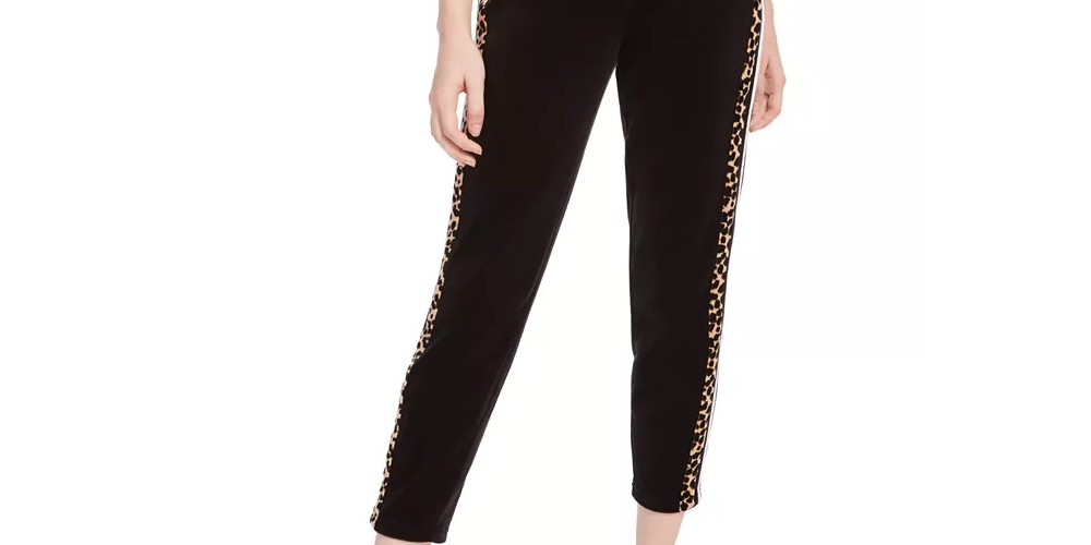 Juicy Couture Women's Side Stripe Velour Sweatpants Black Size Small