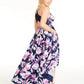 Speechless Women's Trendy Plus Size Floral Gown Navy Size 14