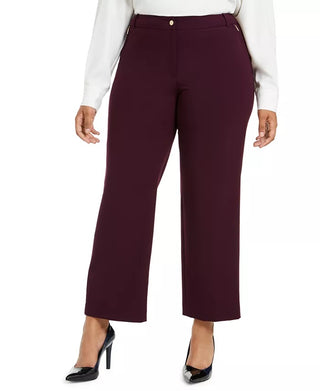 Calvin Klein Women's Plus Size Zipper-Pocket Ankle Pants Purple Size 18W