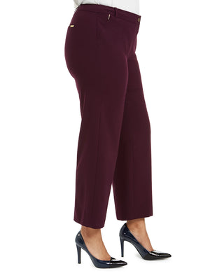 Calvin Klein Women's Plus Size Zipper-Pocket Ankle Pants Purple Size 18W