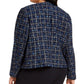 Calvin Klein Women's Blue Frayed Plaid Suit Wear To Work Jacket Blue Size 18W