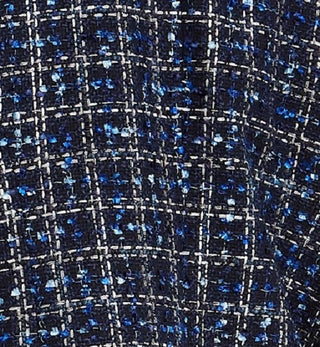 Calvin Klein Women's Blue Frayed Plaid Suit Wear To Work Jacket Blue Size 18W