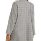 Calvin Klein Women's Plus Size Windowpane Topper Jacket Gray Size 20W