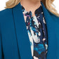 DKNY Women's Open Ruched Sleeve Blazer Blue Size 4 Petite