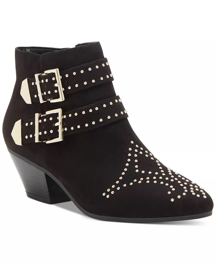 INC International Concepts Iliana Studded Western Ankle Booties  Women's Shoes Black Size 7 M