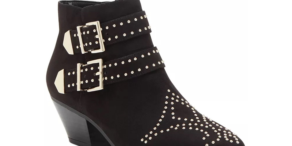 INC International Concepts Iliana Studded Western Ankle Booties  Women's Shoes Black Size 7 M