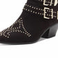 INC International Concepts Iliana Studded Western Ankle Booties  Women's Shoes Black Size 7 M