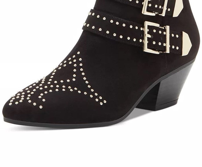 INC International Concepts Iliana Studded Western Ankle Booties  Women's Shoes Black Size 7 M
