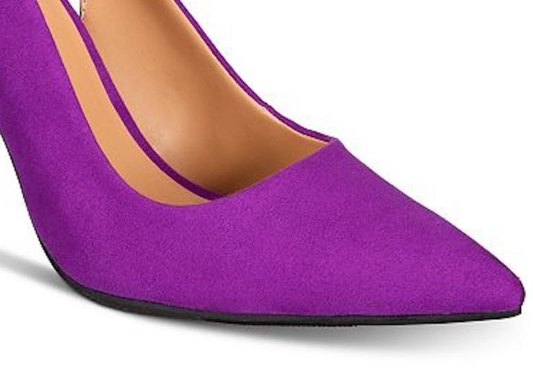 Material Girl Women's Darcie 2 Pointed Toe Special Occasion Slide Sandals Purple Size 7 M