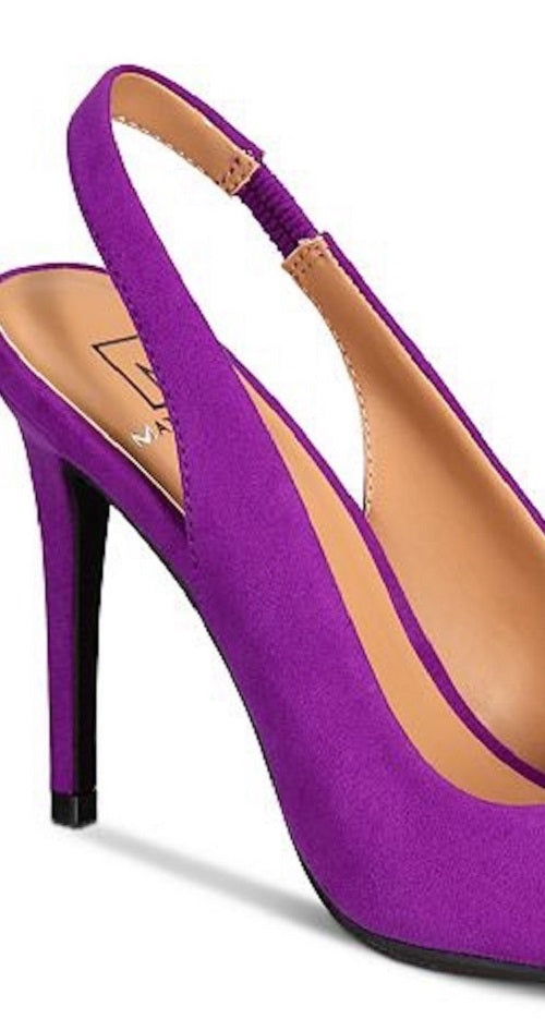 Material Girl Women's Darcie 2 Pointed Toe Special Occasion Slide Sandals Purple Size 7 M