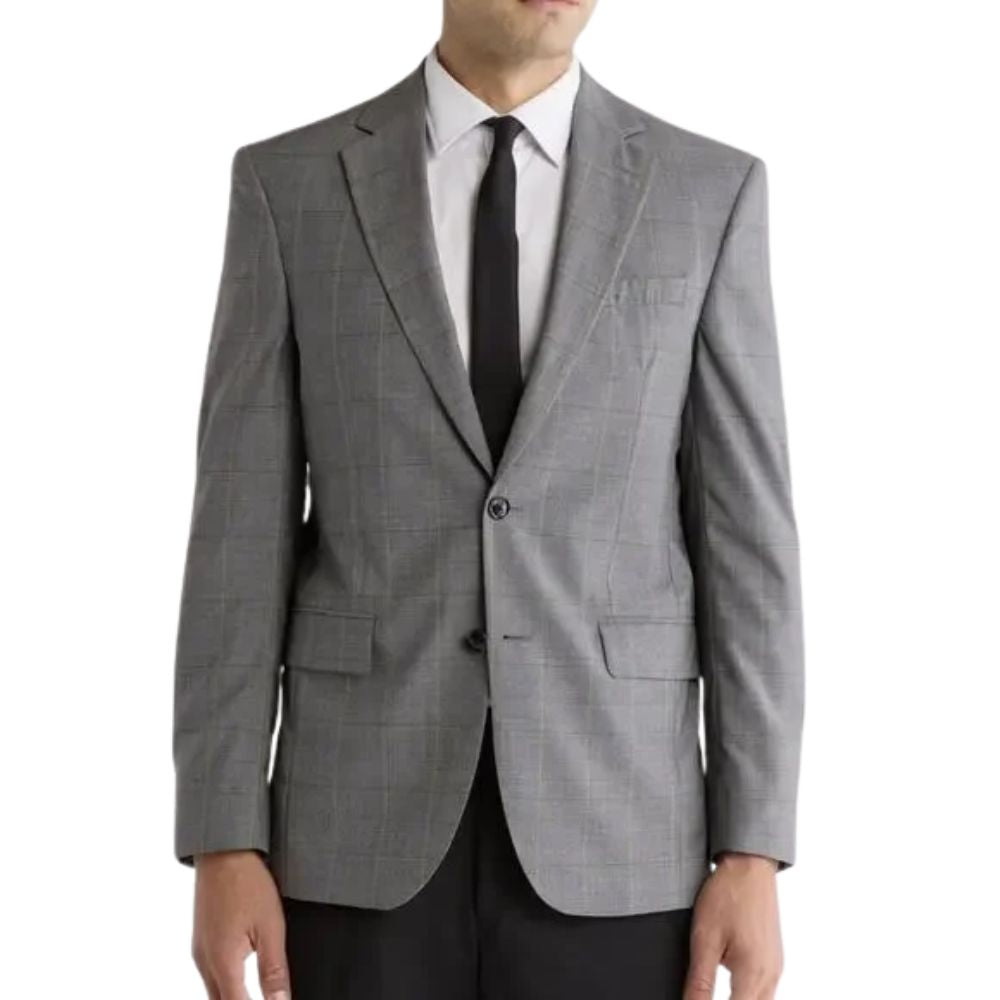 Ted Baker Jarrow Plaid Wool Sport Coat Grey Regular