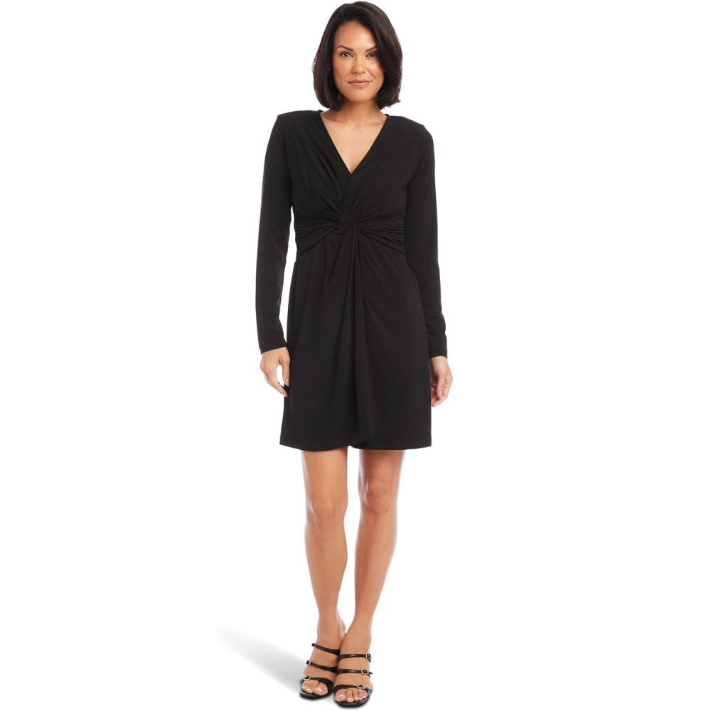 Karen Kane Twist Front Dress Black