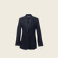 Black Pinstripes Blazer – Women’s Tailored Office Jacket