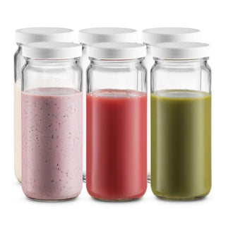 Travel Glass Drinking Bottle Mason Jar 16 Ounce [6-Pack]