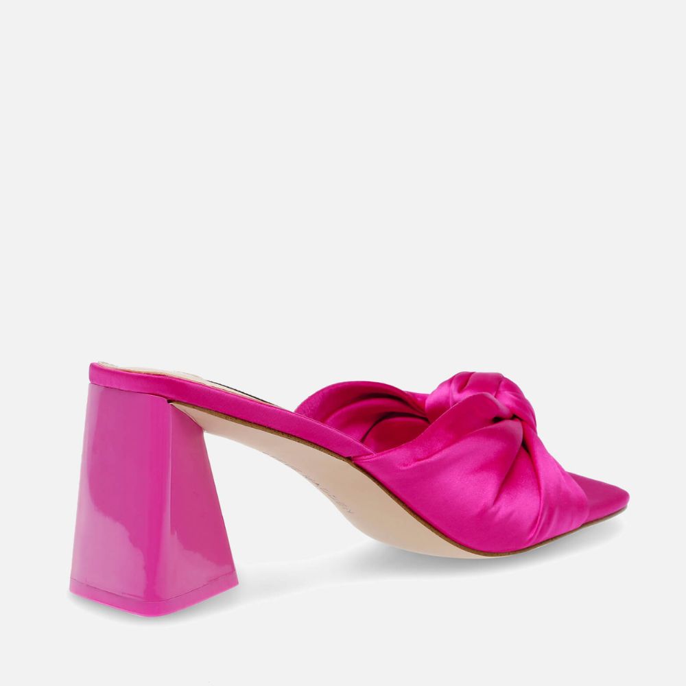 Steve Madden Women’s Satin Knot Heeled Slide Sandals – Pink