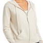 Aqua Cashmere Full Zip Hoodie White Size M