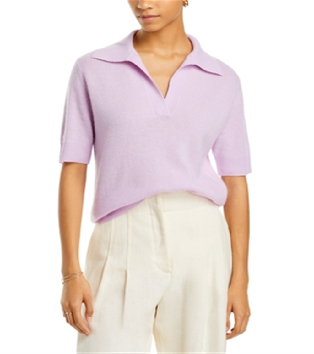 C by Bloomingdale's Cashmere Short Sleeve Polo Sweater Blue Size XL