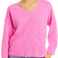 C by Bloomingdale's Cashmere Baja V Neck Sweater Pink Size XL