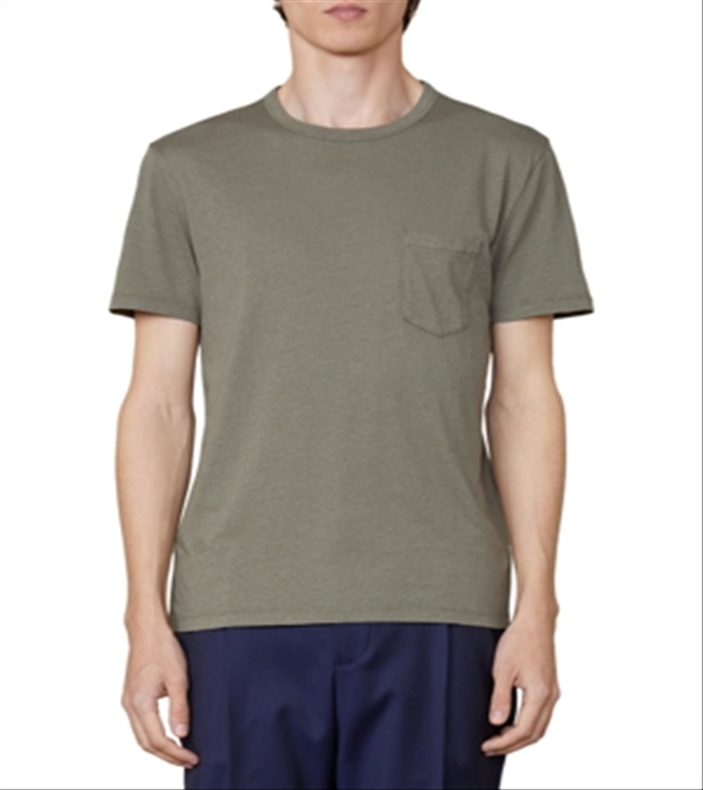 Officine Generale Textured Pocket Tee Green Size S