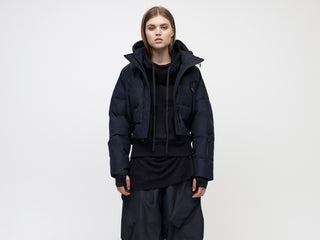 Cropped Down Jacket - Black