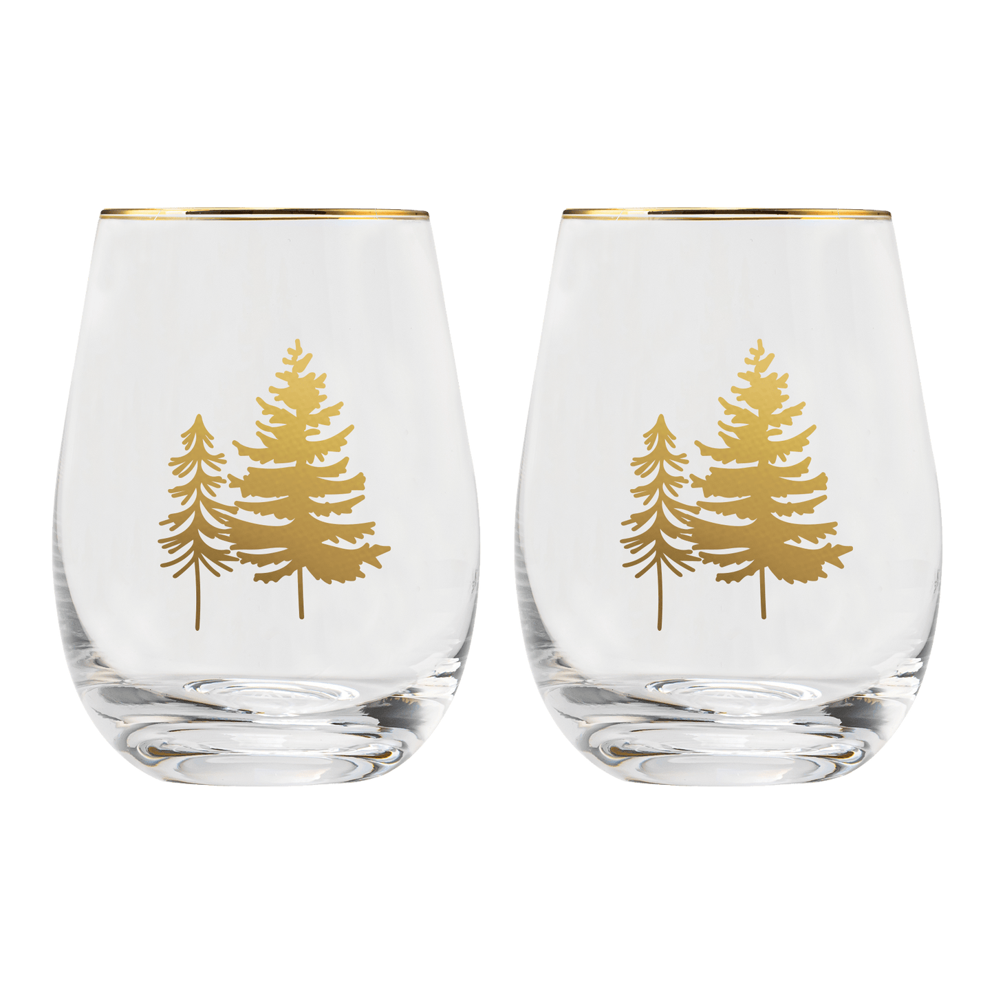 Trees Stemless Wine Glass - Boxed Set of 2